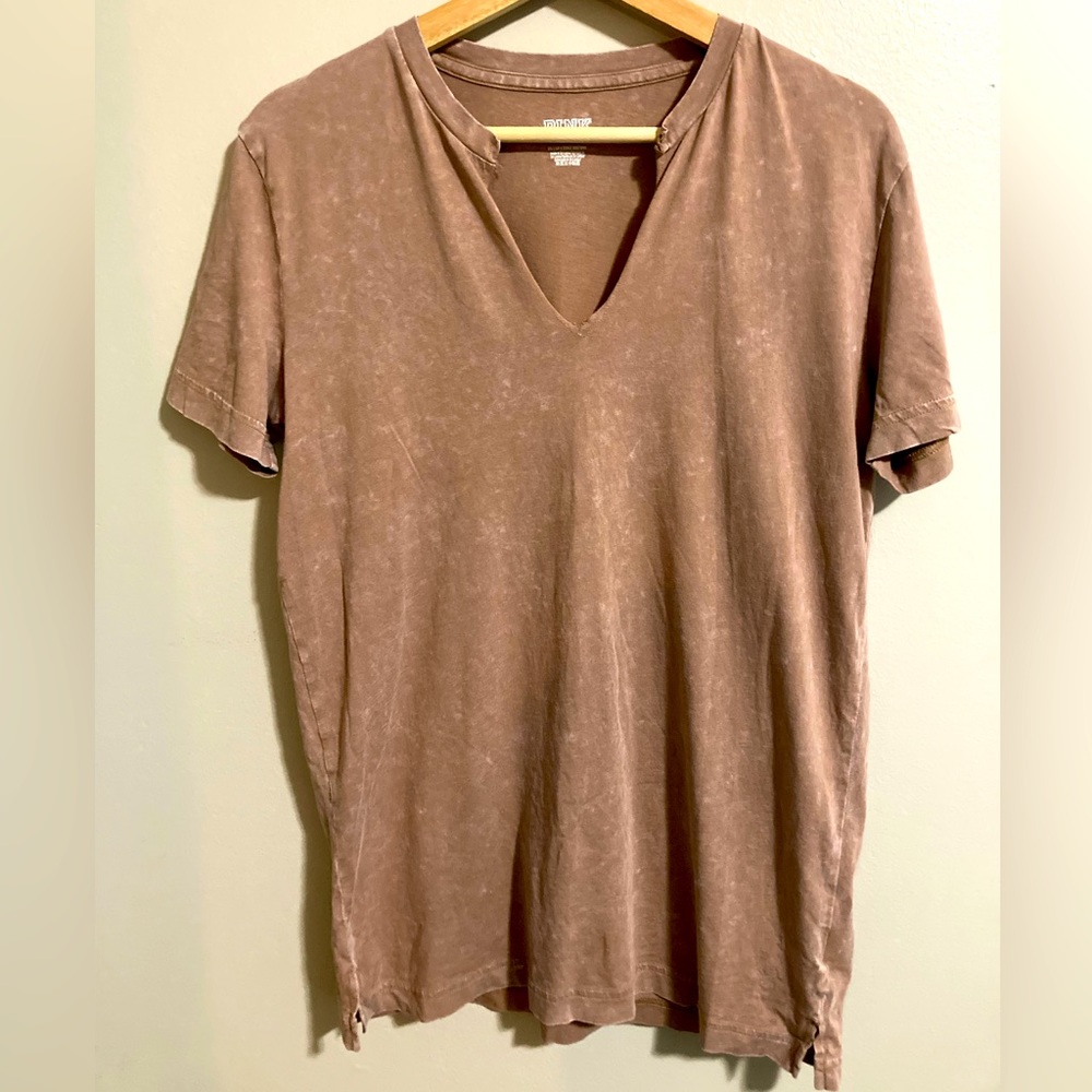 Pink notch neck t shirt